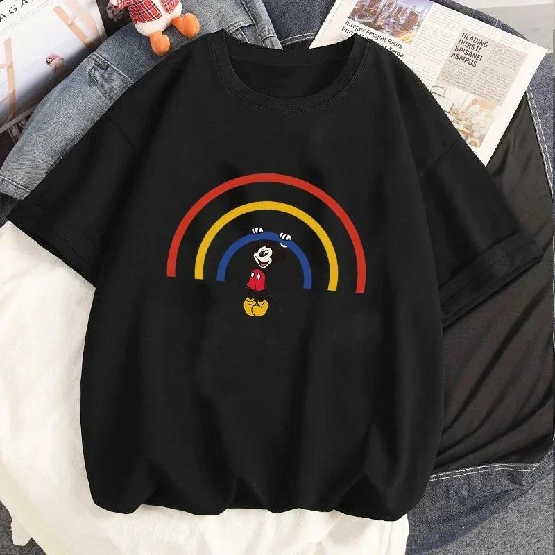 Cute Mouse Graphic Women Tshirt Cartoon Printed Short Sleeve Tee Shirt Funny Duck T Shirts Summer Streetwear Y2k Clothes Tops