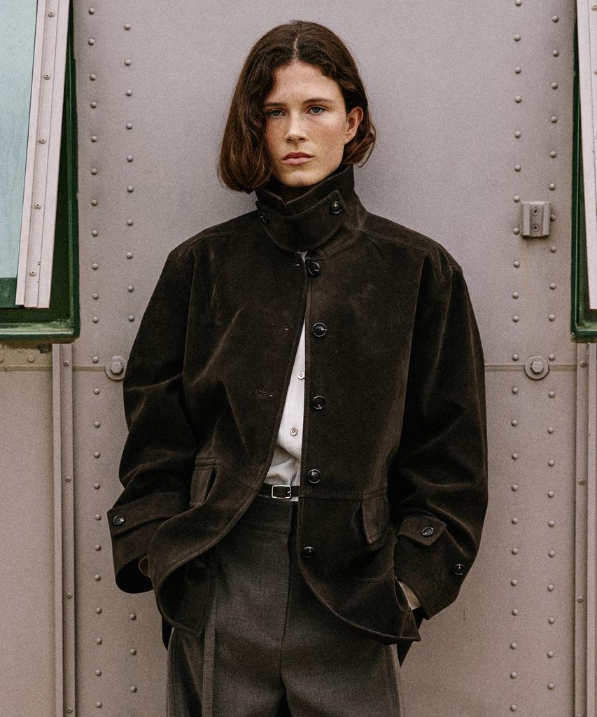 Artid Sienna Half Suede Jacket_Dark Brown