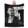 Charlie Kirk Inspired Justice for Charlie Blanket Super Soft Quality Bedding Throw for Winter Boys Couch Bed Novelty Bedspread