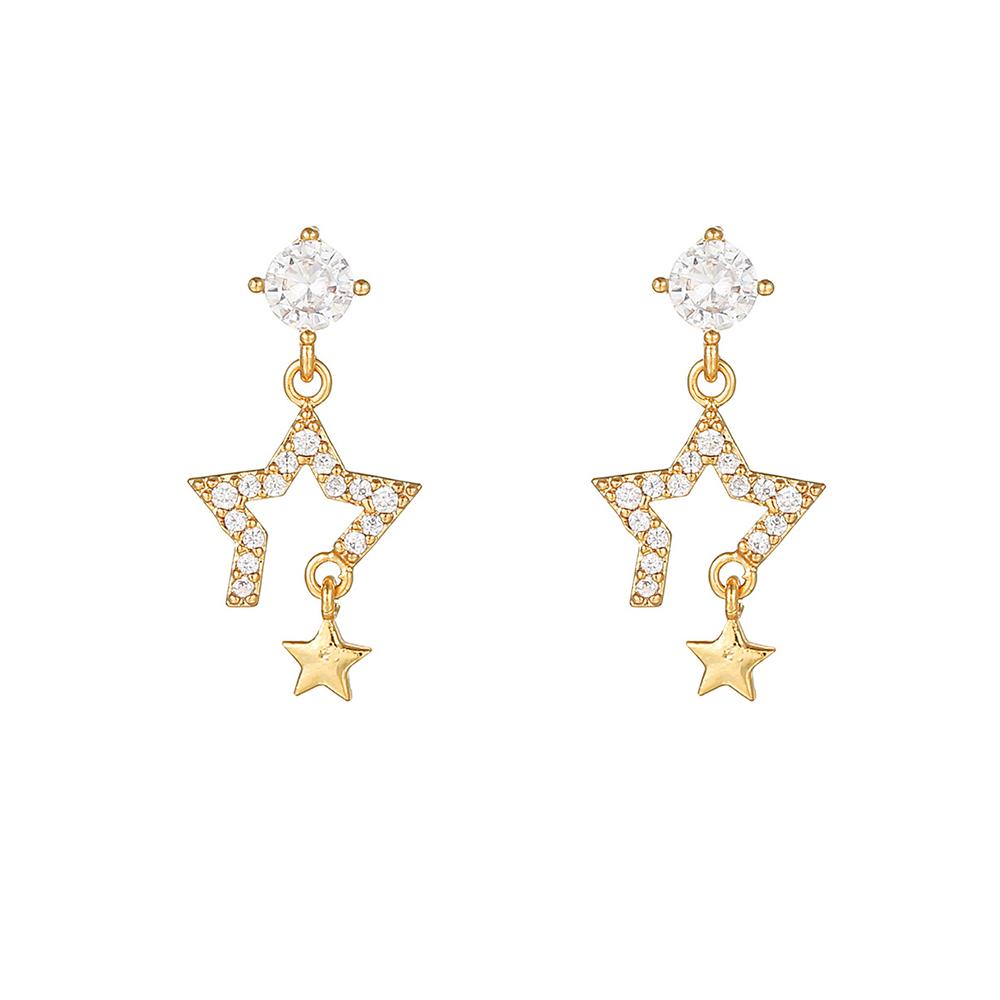 Новый дизайн, нержавеющая сталь, кубический цирконий, цепочка, кольцо, серьги для женщин, кулон, звезда, луна, хрящ, серьги для пирсинга