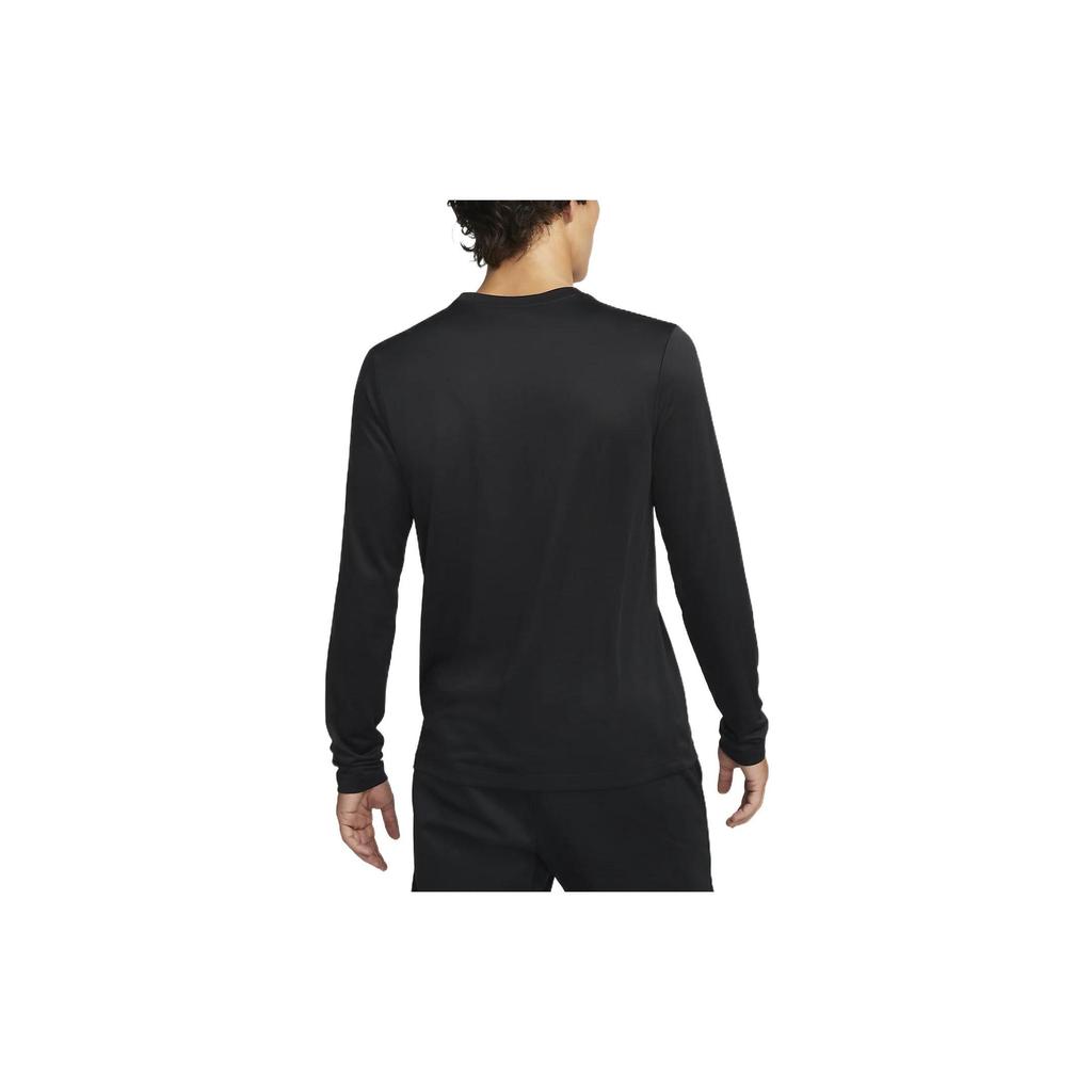 Nike Logo Print Round Neck Long Sleeve T-Shirt Men Tops Black DX0994-010