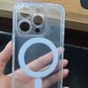 Applicable To IPhone15 IPhone Case Magnetic Magsafe Acrylic Two-in-13Pro Fine Hole 12 Hard Shell