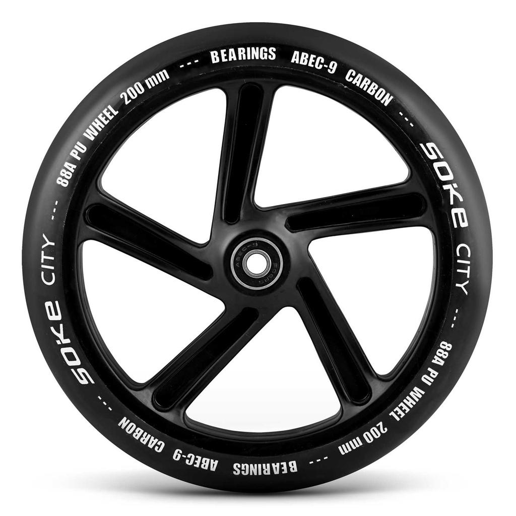 City Scooter Wheels 200 Mm Black 2 Pcs