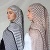 Модная куфия Хиджаб Шифоновый шарф Женские Исламские Мусульманские платки Шаль Эшарп Дышащий Фуляр Дубайские Хиджабы Аксессуары