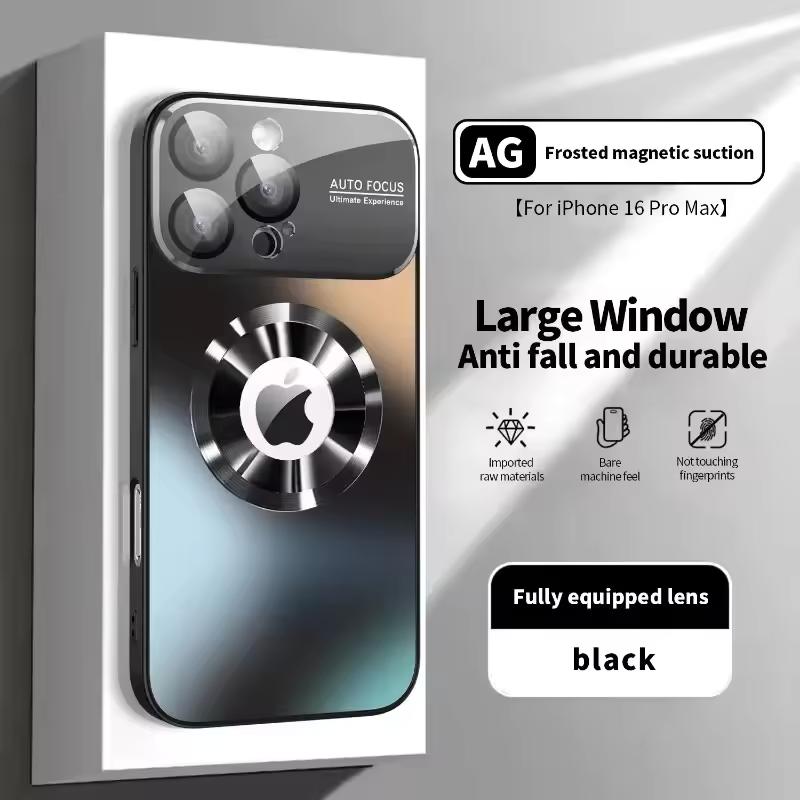 Новый роскошный матовый чехол цвета «металлический титан» для iPhone17 Air 16 15 14 Plus 13 12 11 Pro Max для Magsafe, чехол с защитой камеры и стеклянной линзой