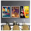 Vintage Wall Kraft Posters Coated Wall Stickers Home Decor Pictures Gift America Las Vegas City Travel Poster Canvas Paintings
