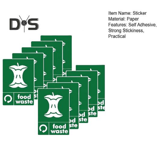 10 шт. наклейки на мусорные баки с пищевыми отходами, самоклеящиеся, с сильной липкостью, водонепроницаемые, многоцелевые виниловые наклейки-наклейки