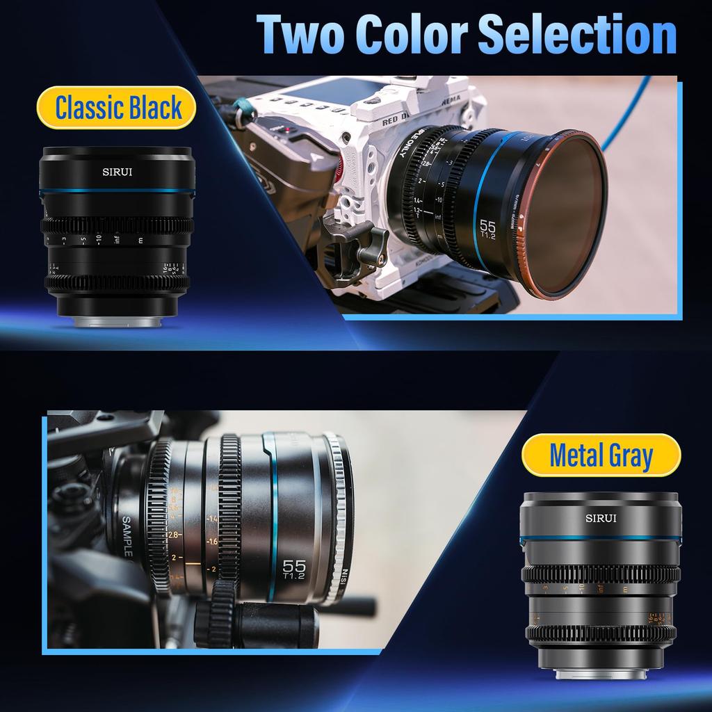 SIRUI Night Walker 55mm Cine Large Aperture Manual Focus Lens T1.2 Lens, (MS55M-B, M4/3 Mount, Black)