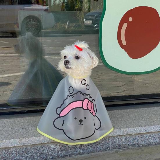Плащ для питомца с рисунком из мультфильма Водонепроницаемая матовая поверхность Одежда для стрижки собак Куртка для лица