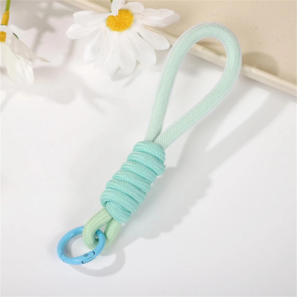 Креативный плетеный шнурок для ключей для телефона, женский чехол, анти-потеряющийся узел, веревочный ремешок, автомобильные брелки, аксессуары для самостоятельного изготовления, модный брелок