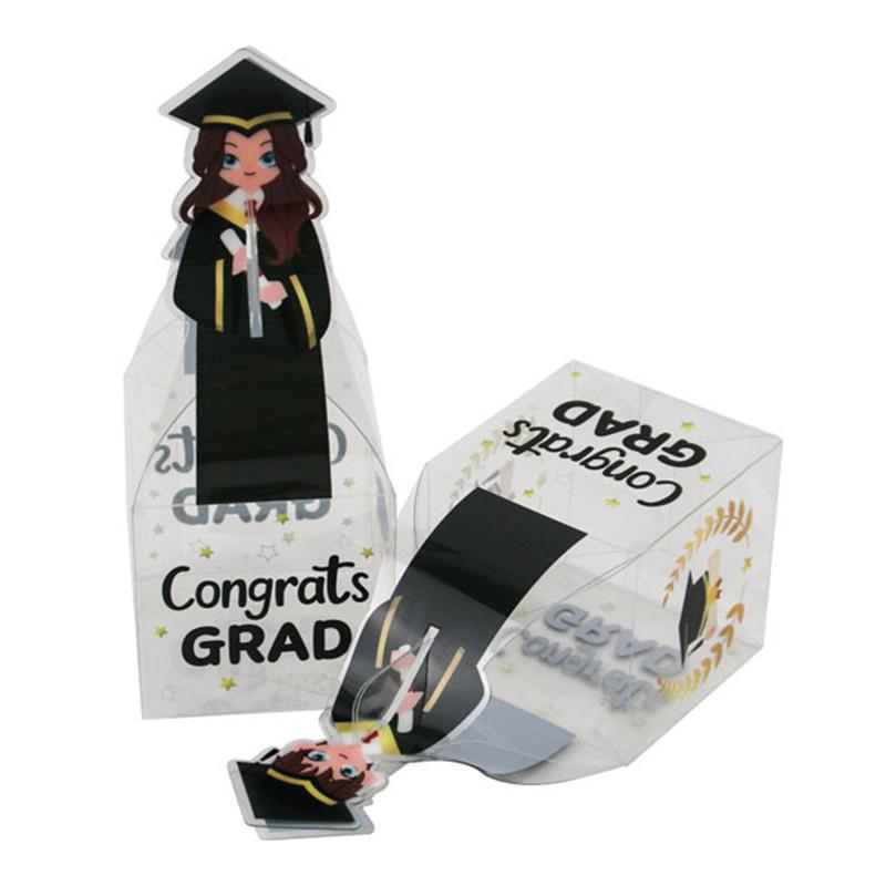 10Pcs Pvc Gift Box Bachelors Uniform Favors Clear Graduation Gift Box Decoration Box Gift Box For Graduation Party