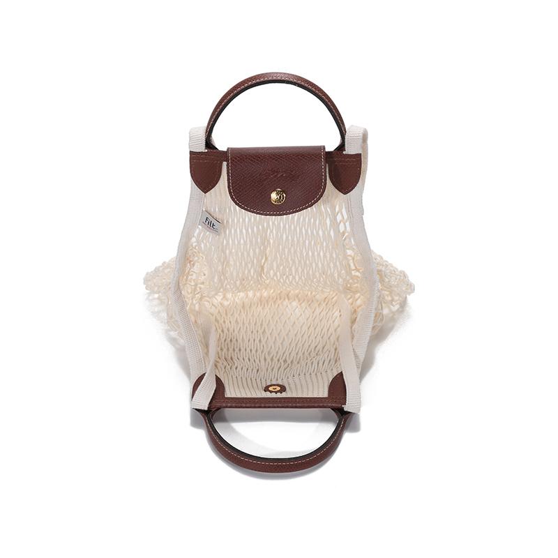 Longchamp Le Pliage Filet 38 Валентинов День Издание Тканевая Сумка-тоут На плечо Сумка-сетка для покупок Большие Женские сумки-тоут Цвет: вне белого 10121HVH037