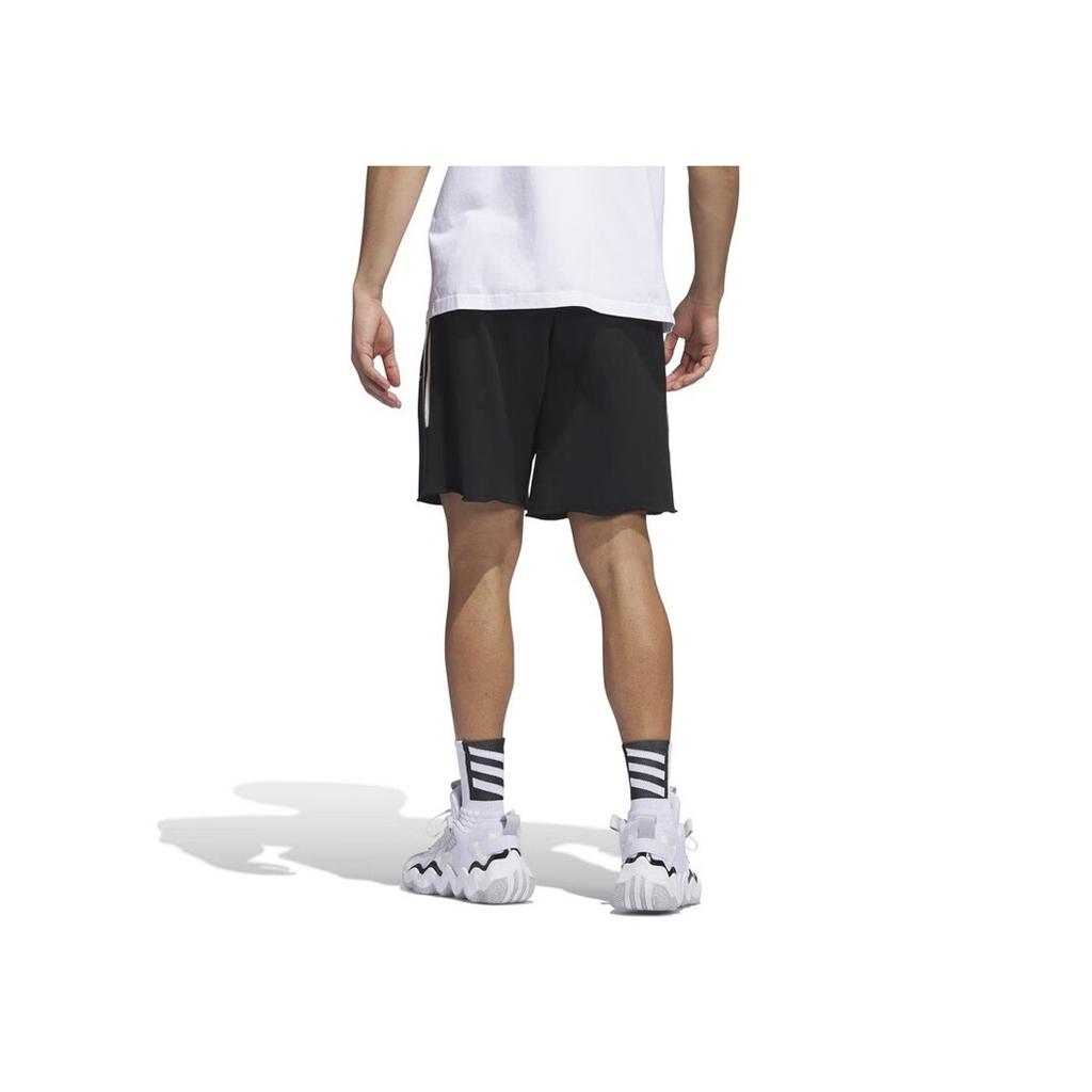 Adidas Мужские спортивные шорты прямого кроя со средней посадкой в полоску, черные IL1614