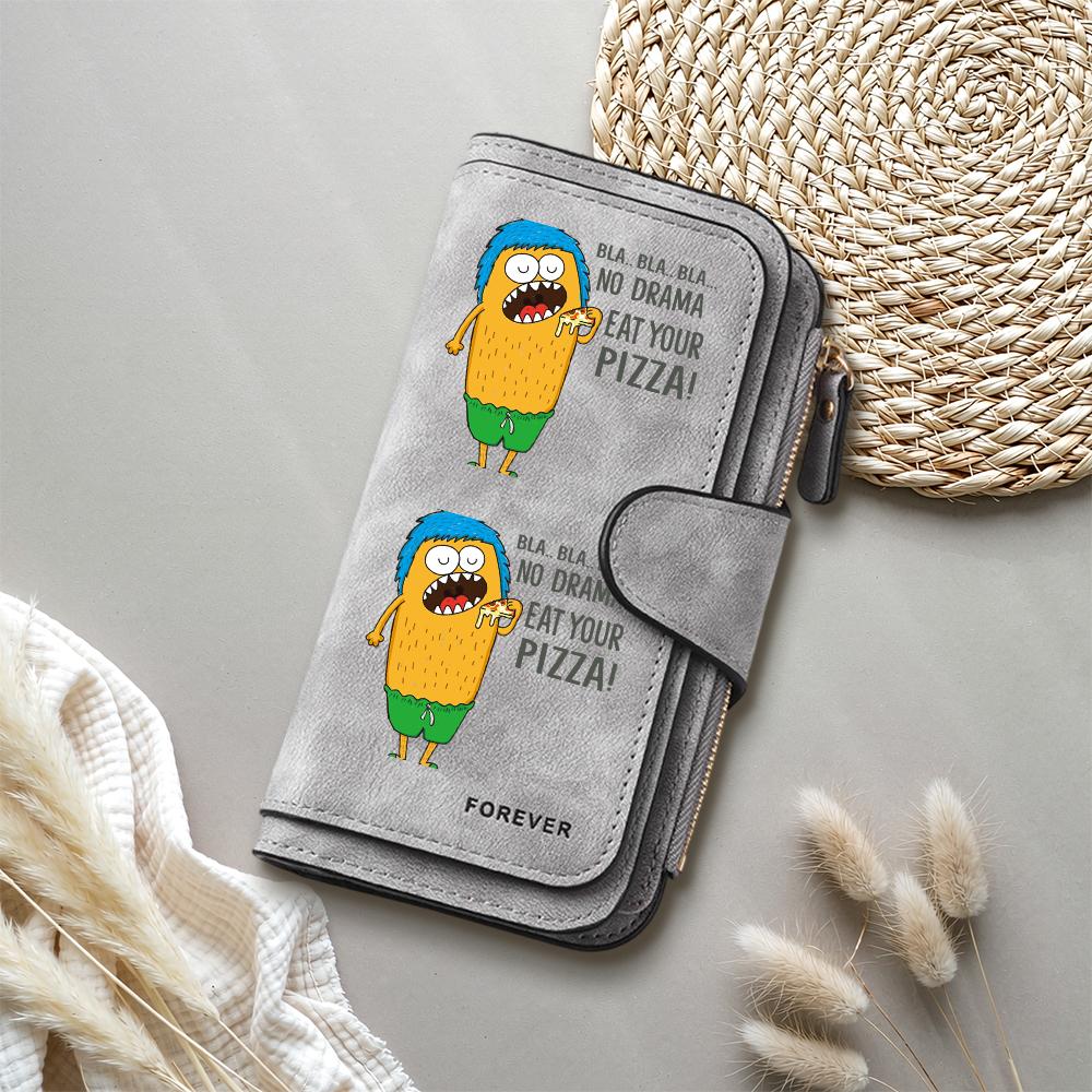 Funny Cartoon Print Long Wallet for Men Women Multi Slot Casual Purse Portable Fashion Card Holder