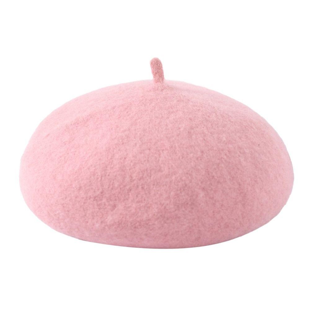 Wool Thickened Wool Beret Hats Warm Flat Cap French Women's Painter Hat  Autumn Winter