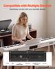 VEVOR Digital Piano 88 Keys Semi Weighted Full Size Keyboard Stand White, for Beginners, 600 Tones, 600 Rhythms, Electric Piano, with Sustain Pedal