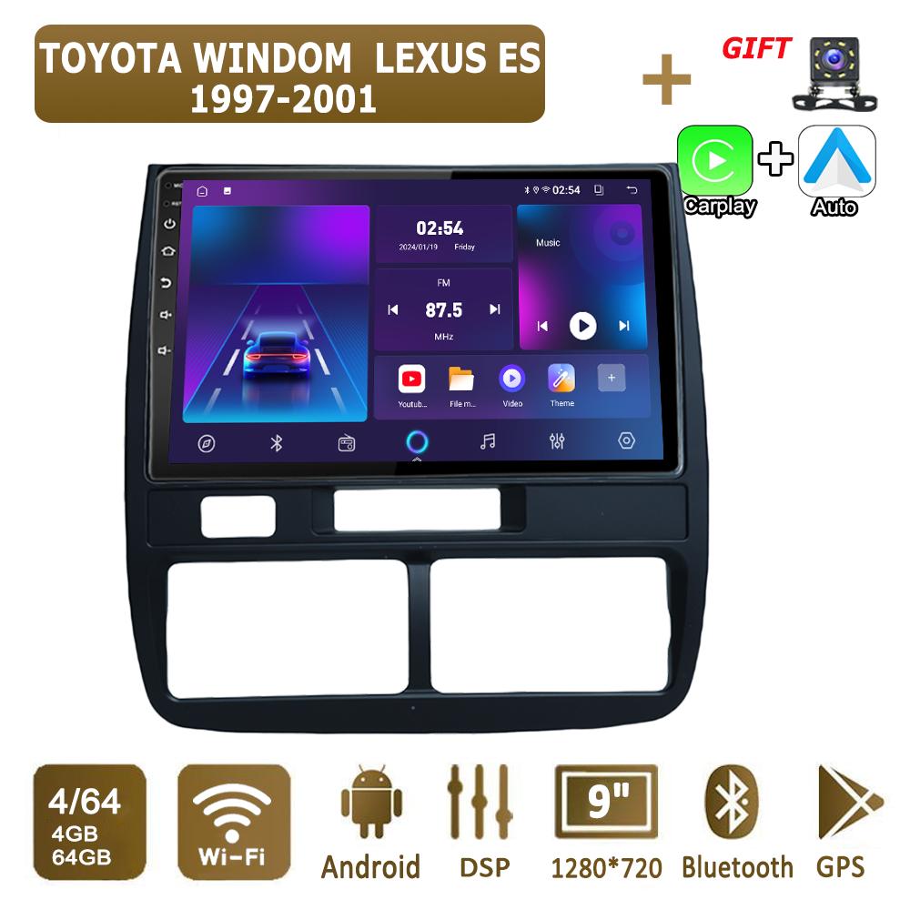 Android Carplay автомобильное радио для TOYOTA WINDOM LEXUS ES 1997-2001 мультимедийный проигрыватель головное устройство стерео GPS навигация BT WIFI 4+64 ГБ