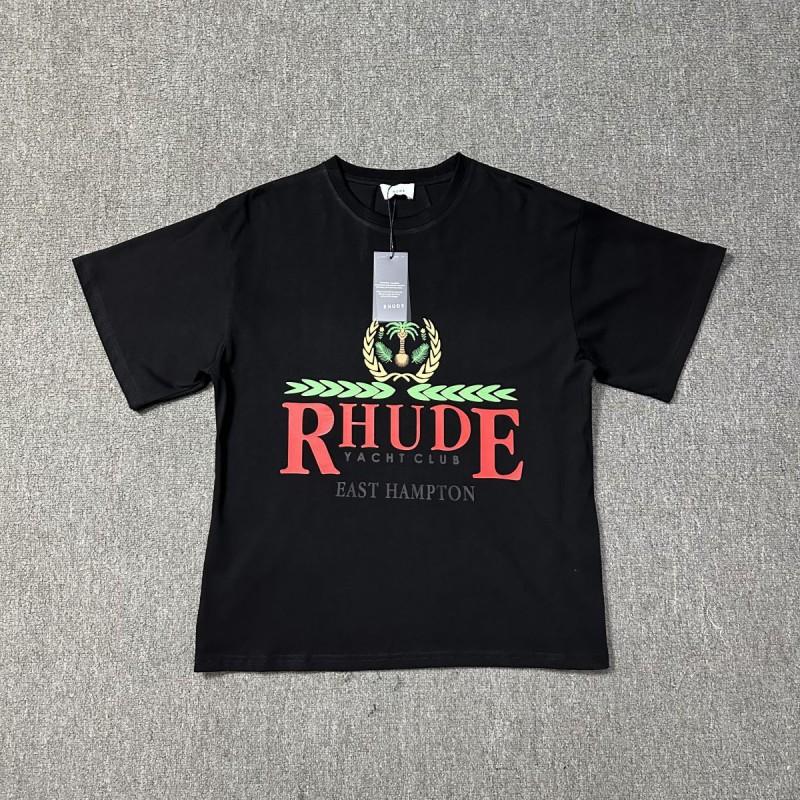 Vintage High Street RHUDE Print Loose Fit Short Sleeve T-Shirt Young Men