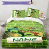 3pcs TMNT Cover Set - Personalized Name, HD Printed Bedding with 1 Cover and 2 Pillowcases - Perfect for Home Decor, Easy Care