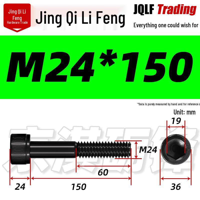 M20-M27 High Strength Blackened Hex Socket Head Cap Screw with Knurled Cylindrical Half Thread