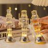 Clear Modern Nutcrackers Soldier Figurine with LED Desk Decors For Christmas Holiday Homes Party Decoration Gifting