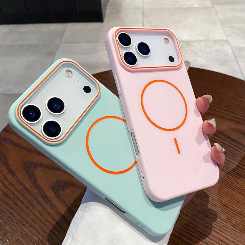 Ультратонкий Простой Для Магнитного Чехла Телефона Для iPhone 11 12 13 14 15 16 E 17 Air Pro Max Беспроводная Зарядка Мягкий Матовый Чехол для Телефона