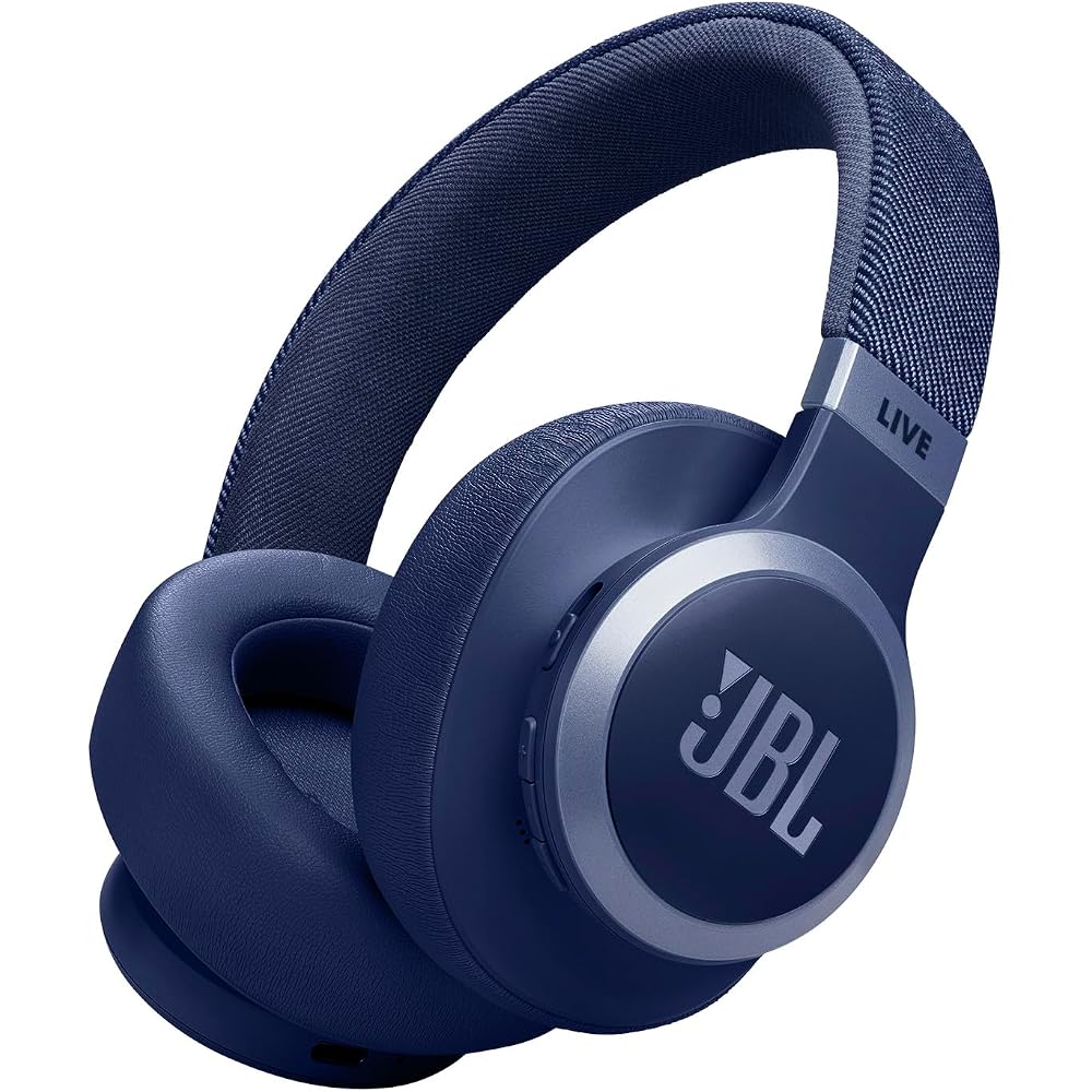 JBL LIVE 770 NC Style/Design/Hybrid Noise Cancelling/Bluetooth Enabled/Multipoint/Over-Ear Headphones/Blue/JBLLIVE770NCBLU