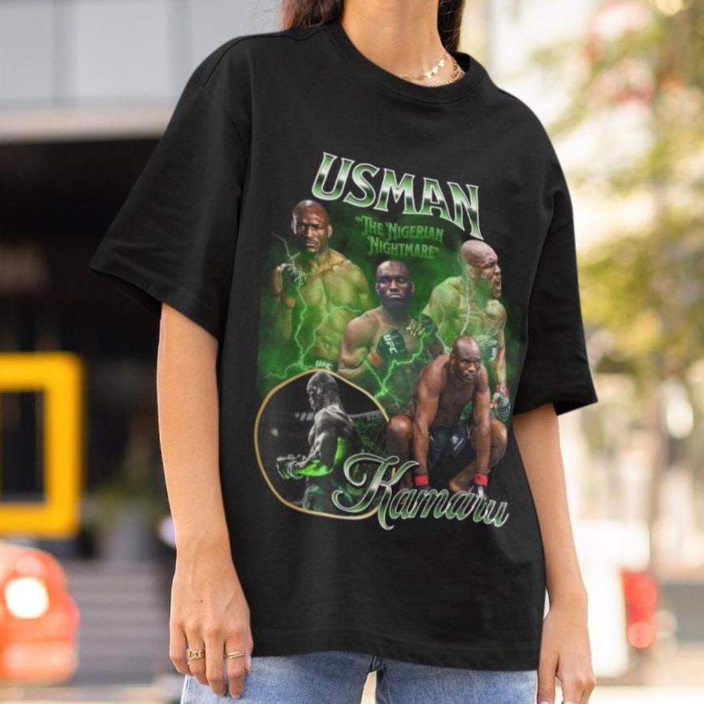 Kamaru Usman 90s UFC Shirt Graphic Style T-Shirt kickboxing T-Shirt Vintage Oversized Sport Tee Retro Boxer MMA Bootleg Gift MMA