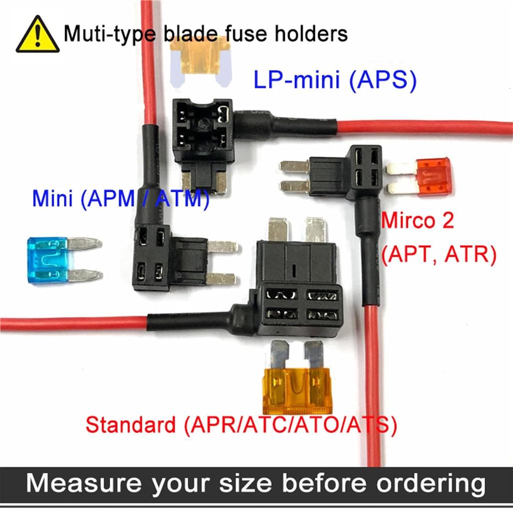 MuHize Micro2 Fuse Tap Adapter Kit - 10 Pack Premium Add-A-Circuit ATR Blade Fuses Holder with 10 Free 5A Fuses | Easy Installation for Car Truck SUV