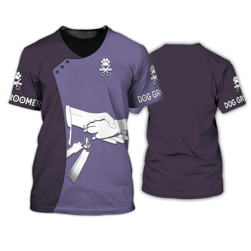 Футболки для грумеров для собак, кошек, груминга, уличная одежда с 3D принтом, мужская и женская модная футболка большого размера, футболки для косплея, топы, униформа, одежда