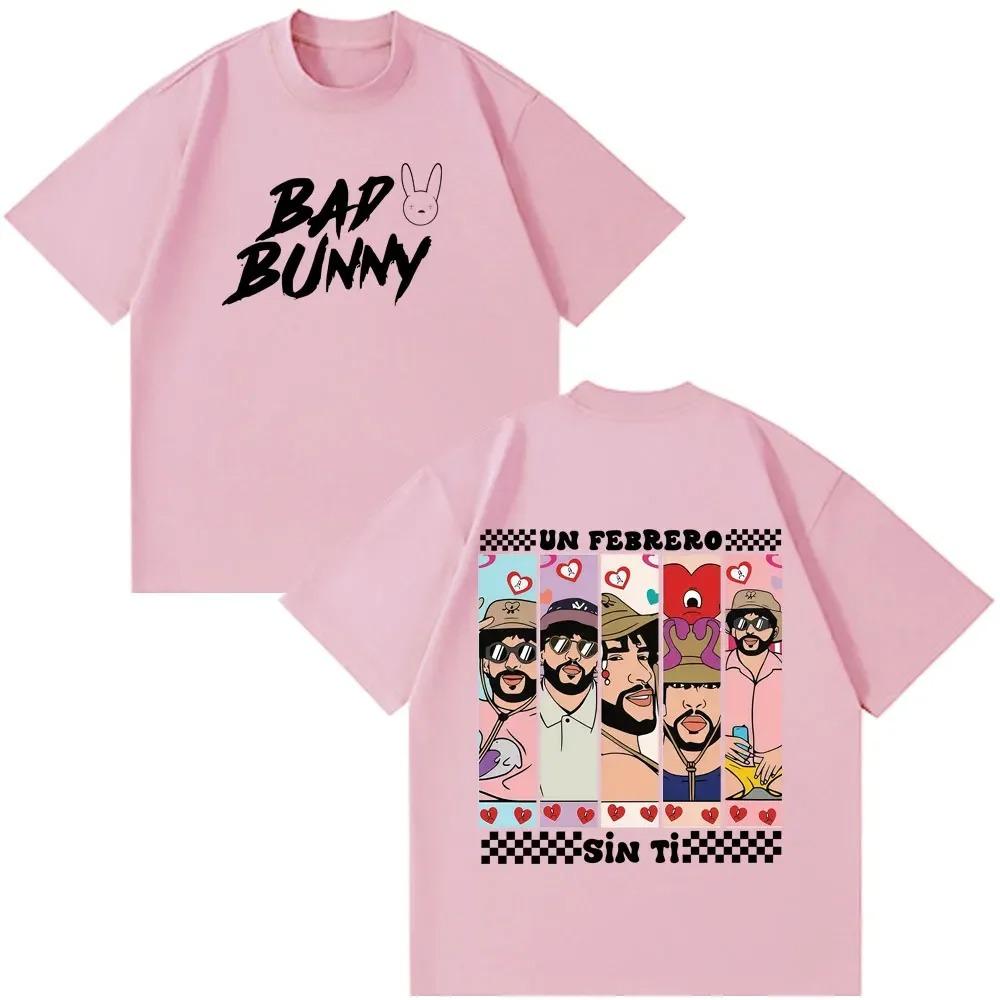 Bad Bunny Fashion Print Unisex Casual Short Sleeve Loose Fit Pure Cotton Hip Hop Plus Size TShirt Women And Unisex Fashion TShirt