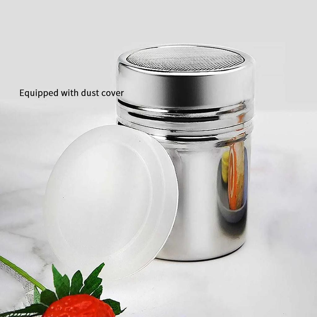 1/2/3pcs-Silver Stainless Steel Mesh Tube Type Salt Shaker Spice Jar Salt Sugar Pepper Shaker Box Cocoa Icing Powder