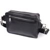Rectangular Banana Bag Made of High Quality Genuine Leather GRANDE PELLE Bag 22576 Black