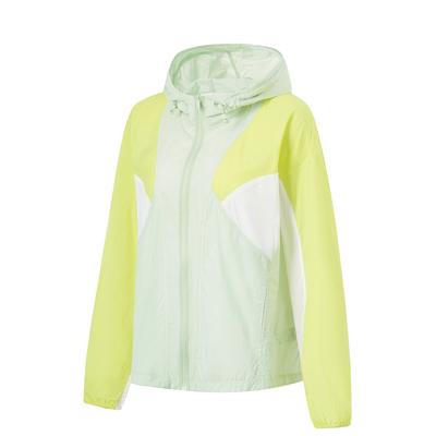 Li Ning Серия Фитнес Свободная Удобная Универсальная Одежда для защиты от солнца Женские топы Стандартный-Белый Ледяной-Зеленый AFDU584-5