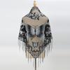 Butterfly Lace Hollow Scarf Polyester Mesh Scarves Elegant Tassel Triangle Shawl  Church
