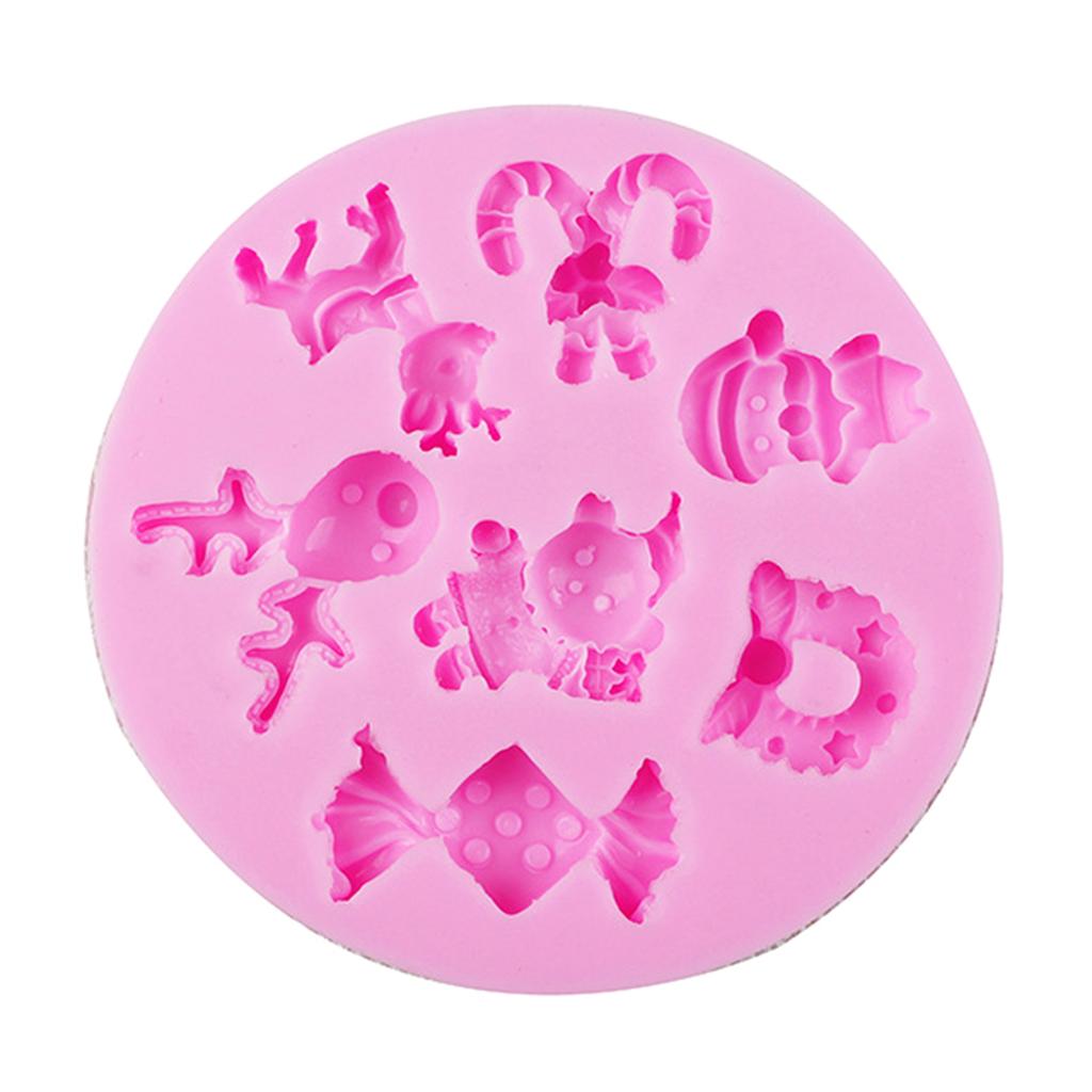 Рождественский Санта Силиконовые формы для помадки Формы для тортов из помадки Изготовление кондитерских изделий Формы для шоколада Инструмент для украшения выпечки с антипригарным покрытием