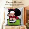 Cartoon Cute MMafaldas Cushion Cover Natural Linen Organic Fabric DoubleSided Printing Sofa Home Decor Gift Pillow Case