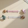 Heart Daisy Printed Wooden Baby Pacifier Chain Lace Floral Embroidery Pacifier Clips Children