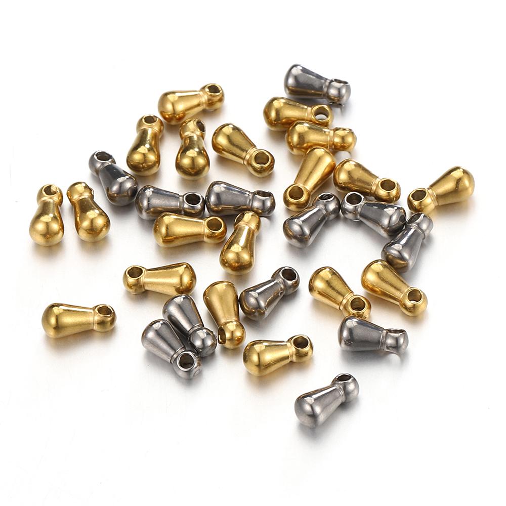 30 шт. Подвески-коннекторы с концом в виде капли из нержавеющей стали, удлинитель цепочки, хвостовой шарм для изготовления ювелирных изделий, DIY, оптом