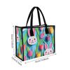  Cute Rabbit Tulip Printed Tote Bag Casual Large Capacity Portable Daily Shopping Handbag