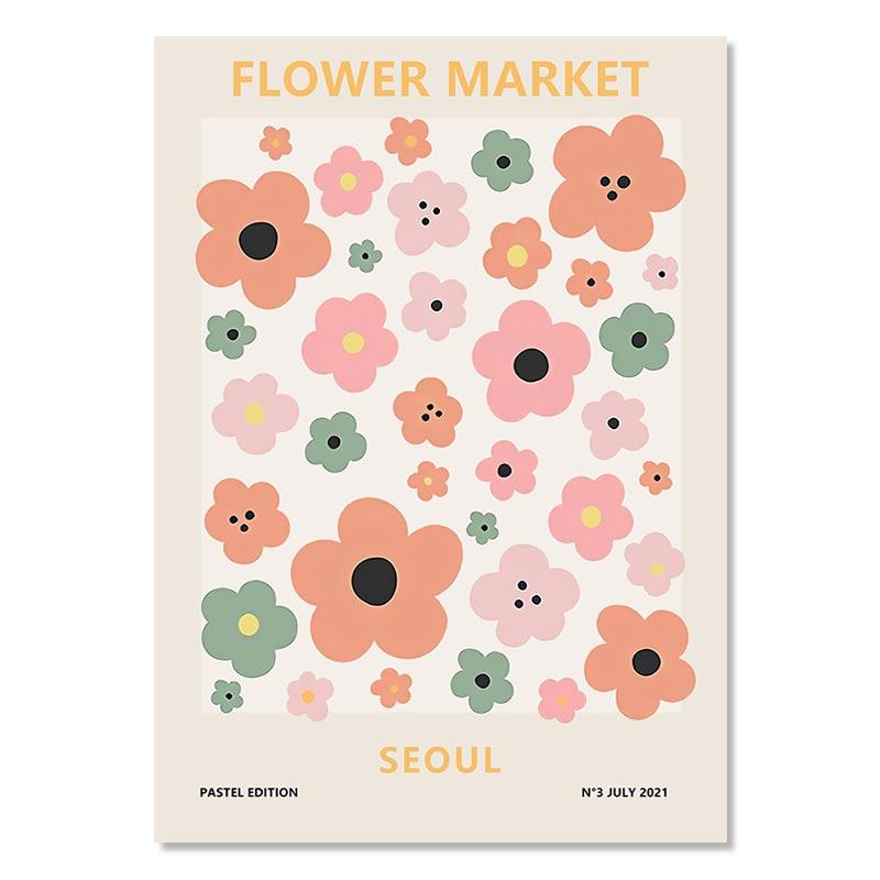 Abstract Flower Market Matisse Wall Art Canvas Posters Aesthetics Painting and Prints Danish Pastel Colors Pictures Home Decor