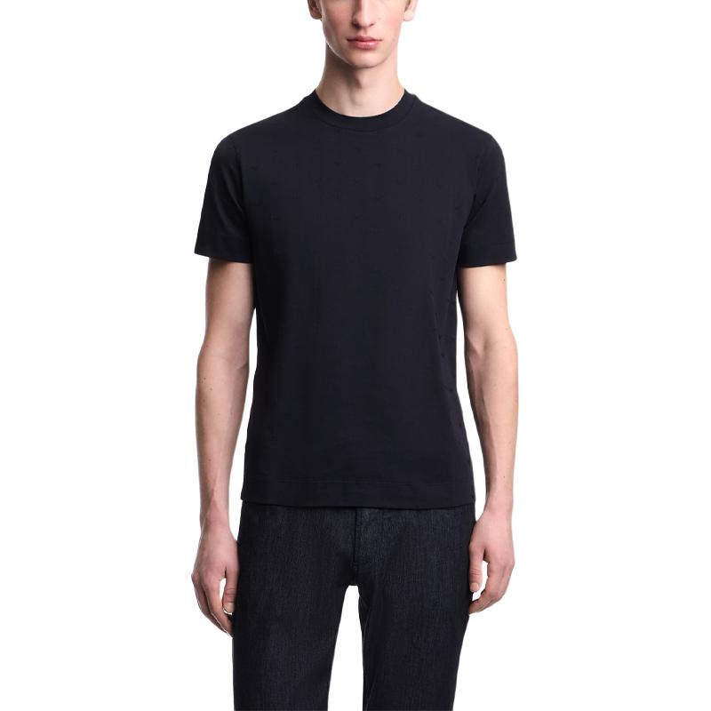 Emporio Armani Эластичная однотонная футболка с круглым вырезом Мужские топы EM004522-AF10762-FB469