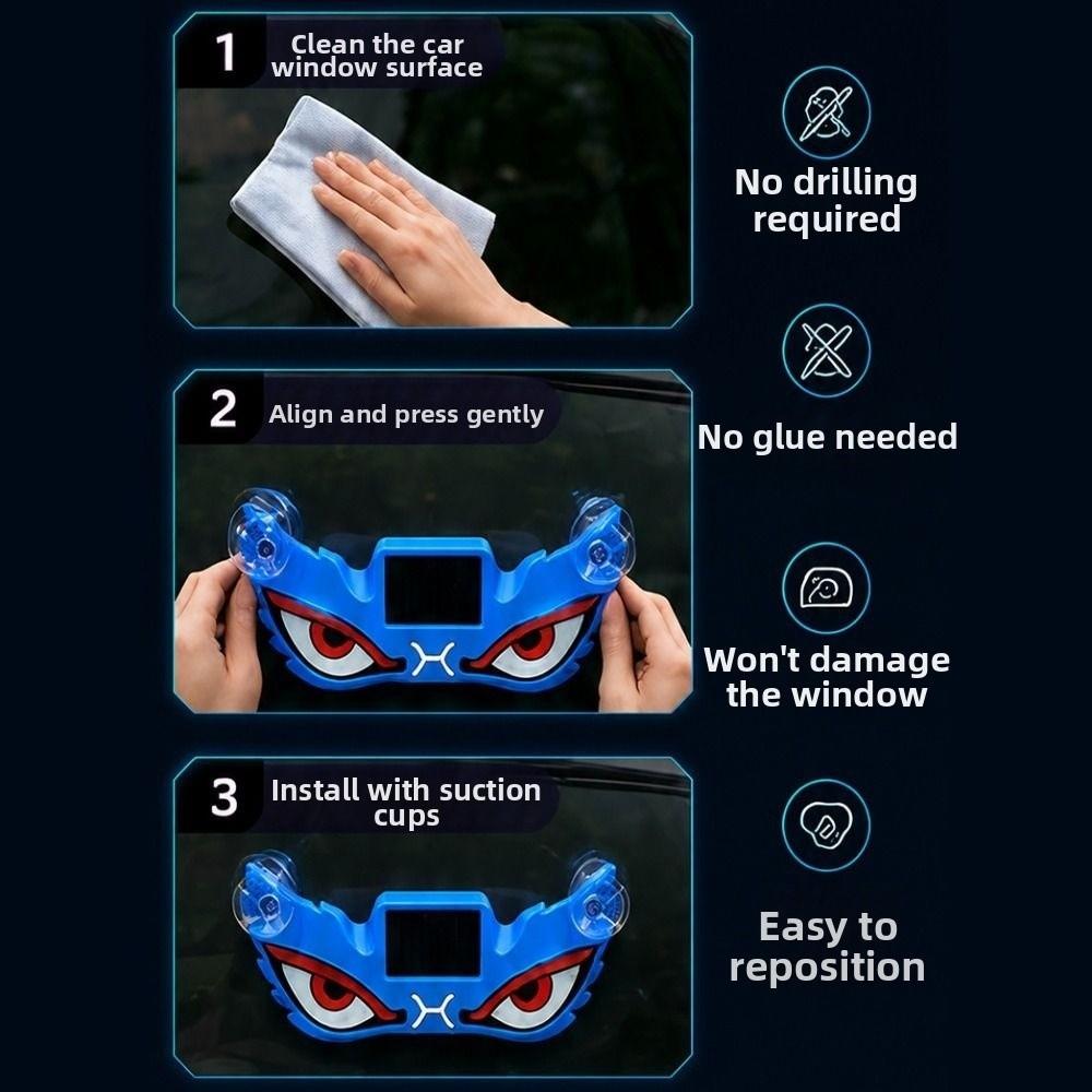 5 Modes Solar Warning Light Cool Rear Window Light Car Atmosphere Light Auto Decoration