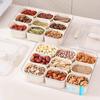 Spice Storage Box 9 Compartments Divided Serving Tray with Lid Food Grade Fruit Nut Snack Storage Box Organizer Charcuterie Container