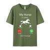 All Cotton Unisex Short Sleeve My Horse Is Calling And Tshirts Gift Idea Tees Loose Casual O Neck T Shirt