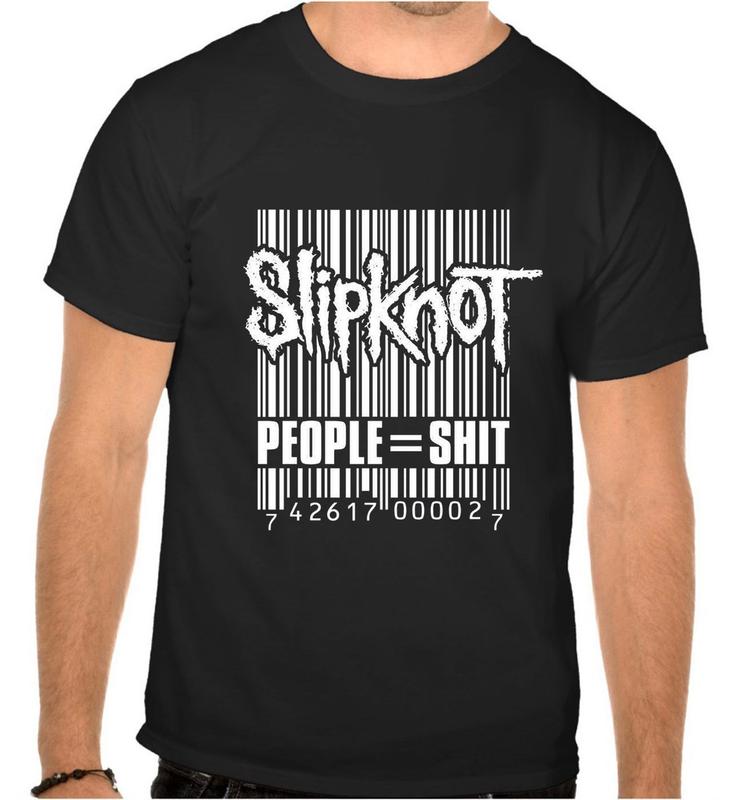 Черная Унисекс Футболка с Логотипом Рок-Музыки Slipknot
