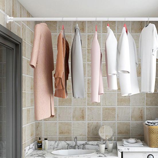 Shower Curtain Telescopic Rod Screw Mount 50-70CM Adjustable Stainless Steel Multi-functional Living Room Bathroom Telescoping Curtain Rod