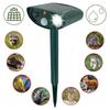 Solar Animal Repellant Ultrasonic Cat Dog Repellant Solar Powered Waterproof Animal Deterrent with 3 Vertical Rod Safety