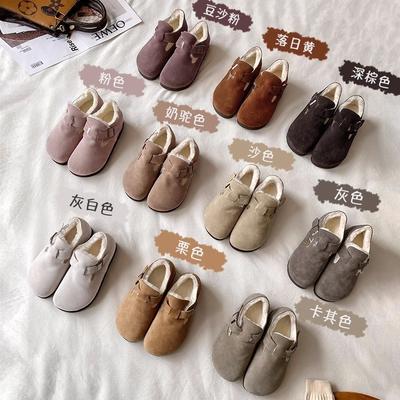 Бархатные женские осенне-зимние ботинки на толстой подошве, пушистые сноубутсы с внутренней высотой, полностью закрывающие хлопковые ботинки Boken