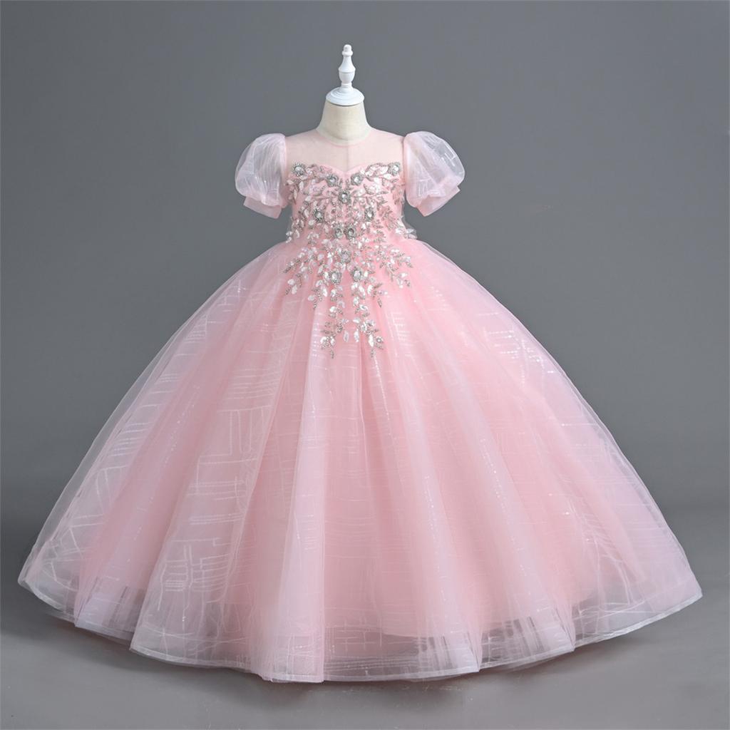 Children's Dresses, Stylish Princess Dresses, Sequined Skirts, Performance Costumes For Middle And Older Childrengirls Skirts